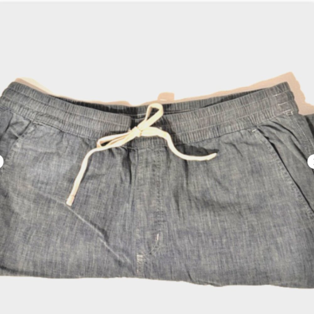Lands End Men's Relaxed Fit Cotton Deck Pant - Blue Chamray